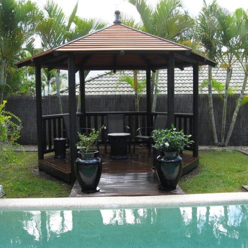 Grand Gazebos and Cubbies - 4.1m Gazebo - Painted Finish, 3 Handrails, Floor