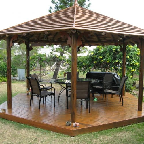 Grand Gazebos and Cubbies - 5.4m Gazebo with decks and lighting