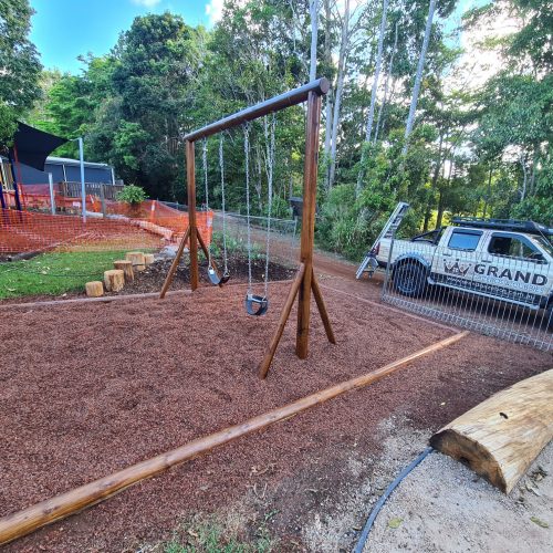 Grand Play - Double Swing Beam with commercial grade swings